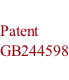 Patent GB244598